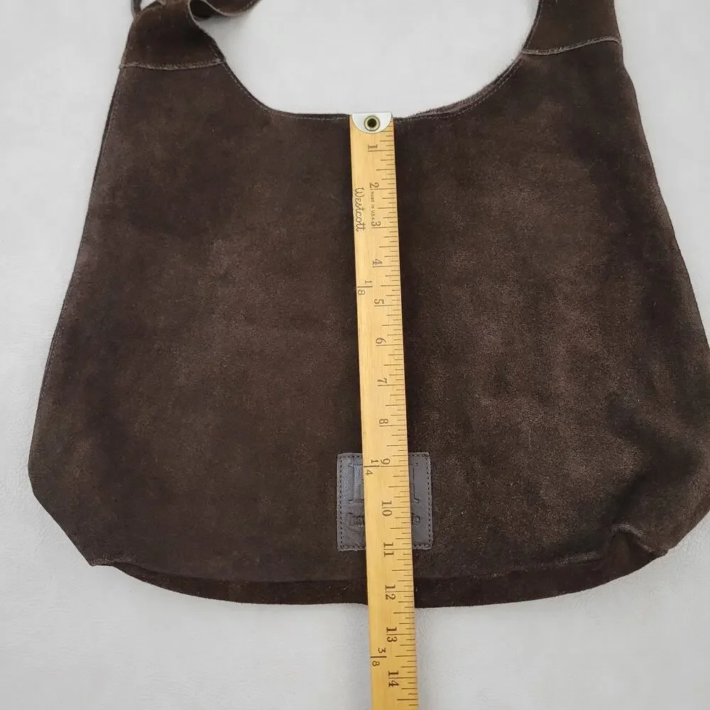 Haute Hippie 100% Leather Festival Boho Suede Hobo Brown Purse Bag Wallet